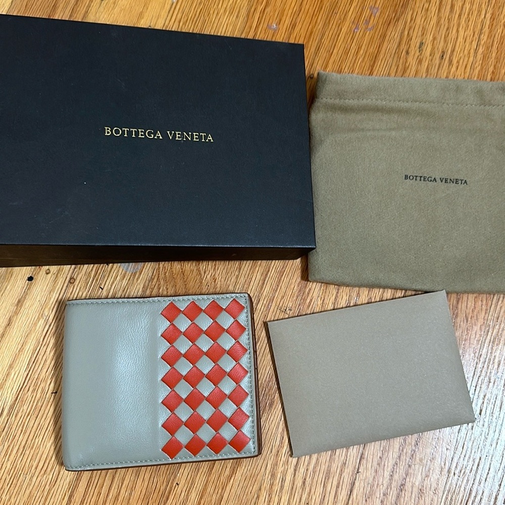New Men Bottega Veneta Braided Soft Leather Wallet!